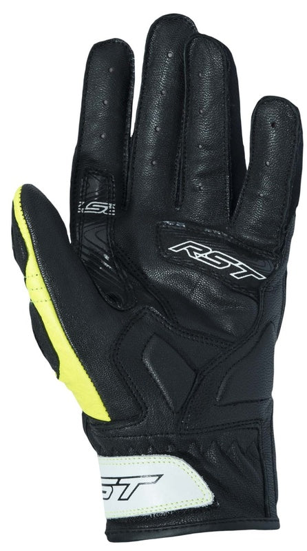 RST Stunt 3 CE Gloves Leather/Textile - Flo Yellow - Extra