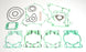 ATHENA Top End Gasket Set (oil seals not included) - Main