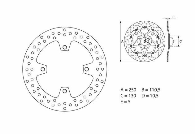 Disc frana BREMBO 68B407A3 