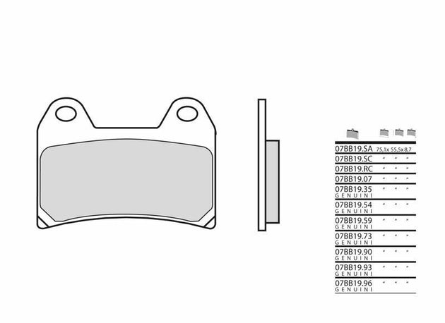 Set placute frana,frana disc BREMBO 07BB1907 