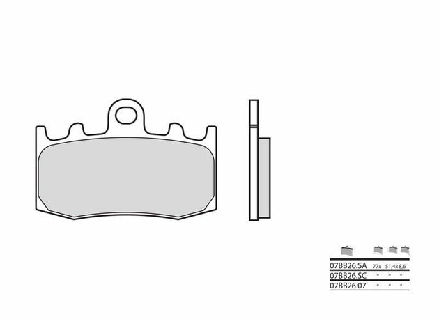 Set placute frana,frana disc BREMBO 07BB2607 