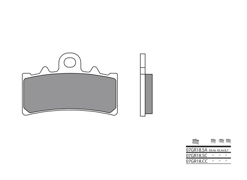 Set placute frana,frana disc BREMBO 07GR18SA 