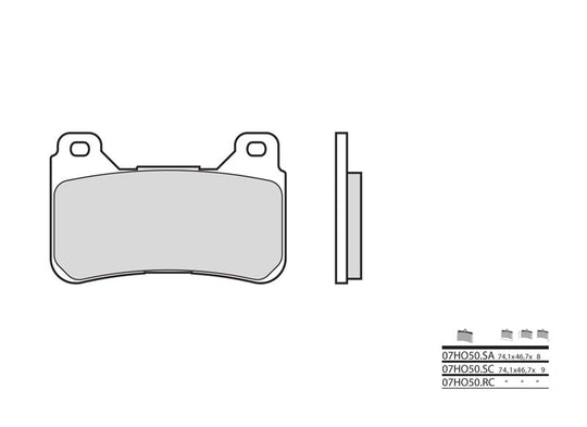 Set placute frana,frana disc BREMBO 07HO50LA 