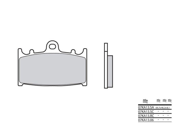 Set placute frana,frana disc BREMBO 07KA13LA 