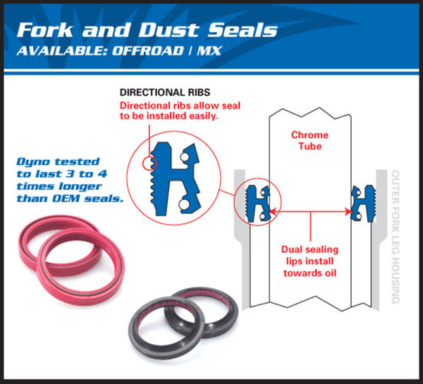 ALL BALLS Fork Oil Seals without Dust Covers - 30x42x11 mm - Main