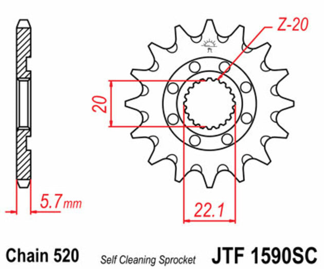 Pinion lant JT SPROCKETS JTF1590.14SC 