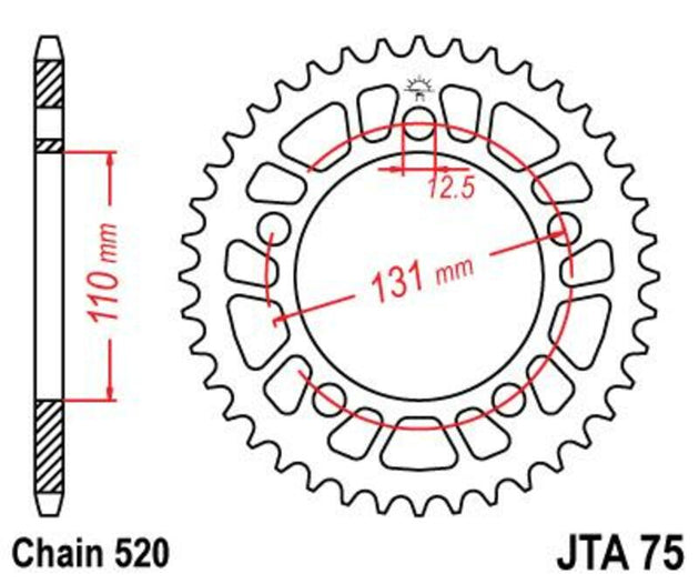 Roata dintata JT SPROCKETS JTA75.44 