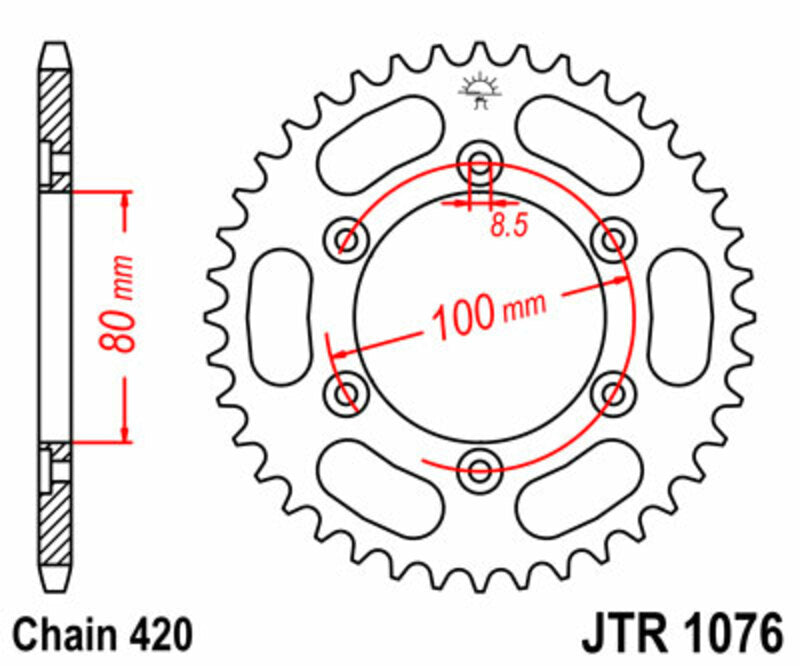 Roata dintata JT SPROCKETS JTR1076.52 