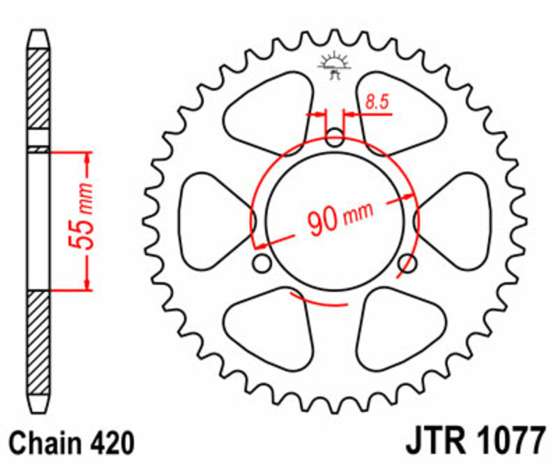 Roata dintata JT SPROCKETS JTR1077.47 