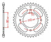 Roata dintata JT SPROCKETS JTR1219.42 