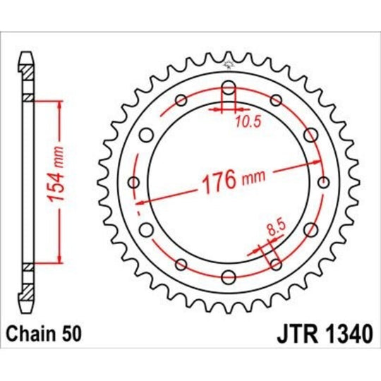 Roata dintata JT SPROCKETS JTR1340.43ZBK 