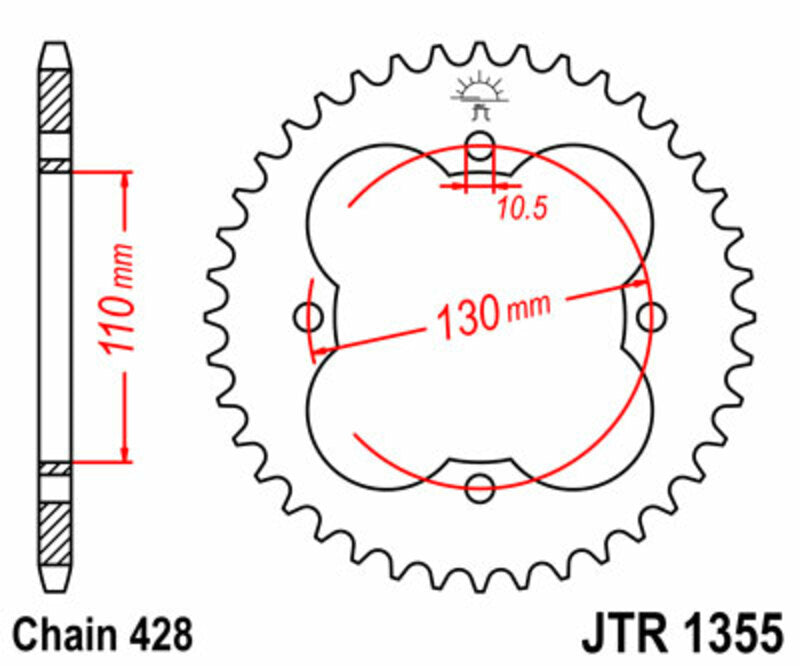 Roata dintata JT SPROCKETS JTR1355.50 