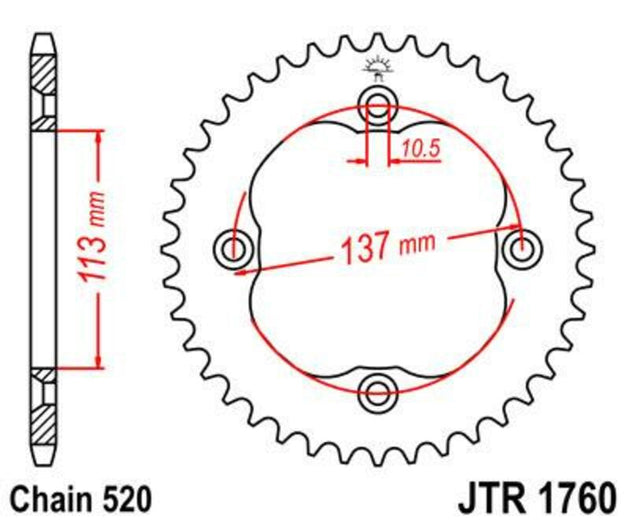 Roata dintata JT SPROCKETS JTR1760.40 