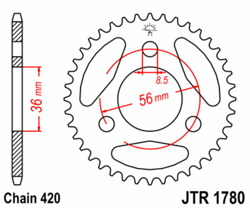Roata dintata JT SPROCKETS JTR1780.28 