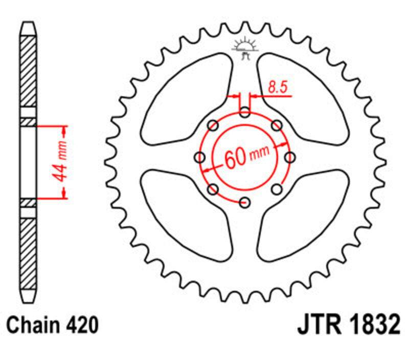 Roata dintata JT SPROCKETS JTR1832.52 