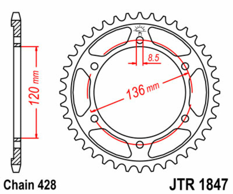 Roata dintata JT SPROCKETS JTR1847.47 