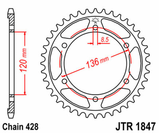 Roata dintata JT SPROCKETS JTR1847.55 