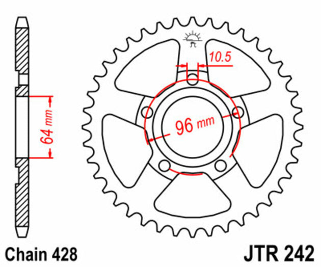 Roata dintata JT SPROCKETS JTR242.53 