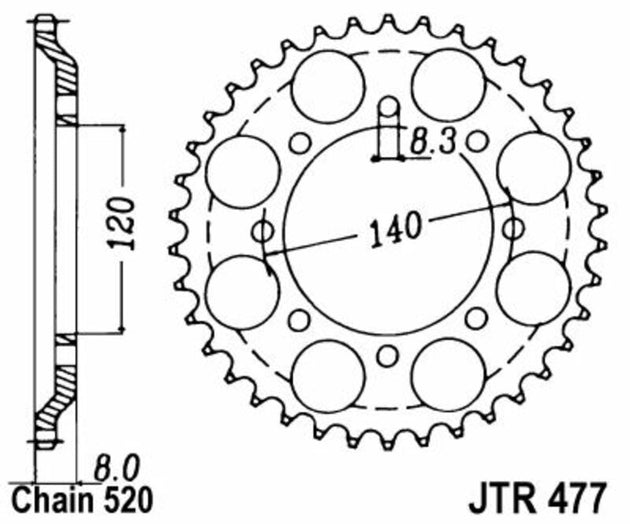 Roata dintata JT SPROCKETS JTR477.43 