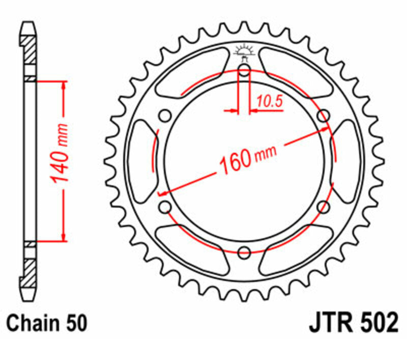 Roata dintata JT SPROCKETS JTR502.45 