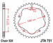 Roata dintata JT SPROCKETS JTR751.42 