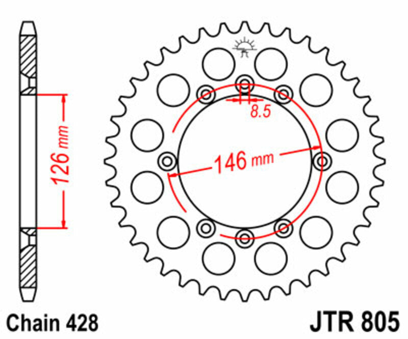 Roata dintata JT SPROCKETS JTR805.50 