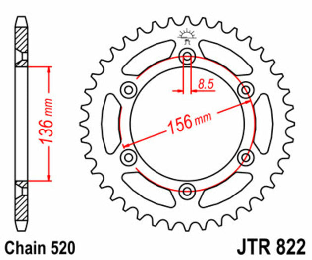 Roata dintata JT SPROCKETS JTR822.53 