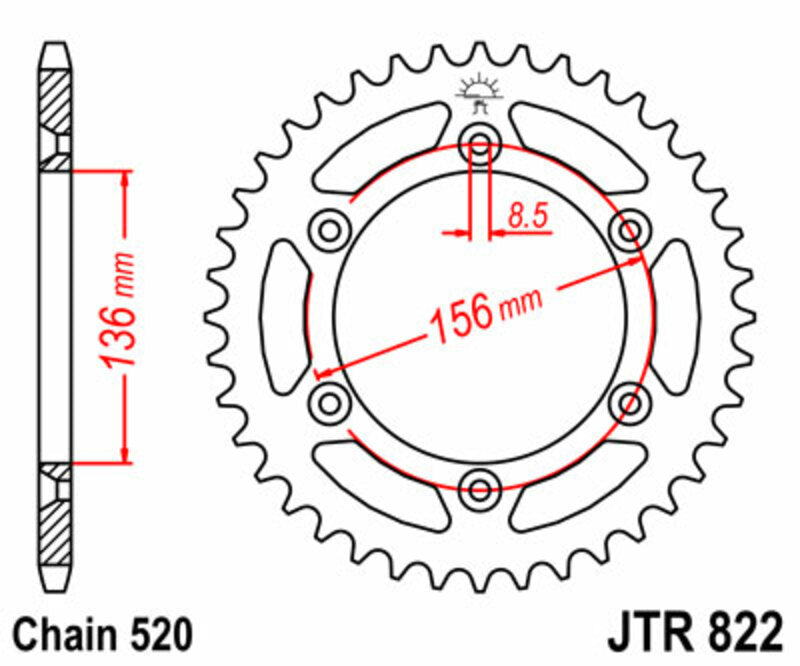 Roata dintata JT SPROCKETS JTR822.43 