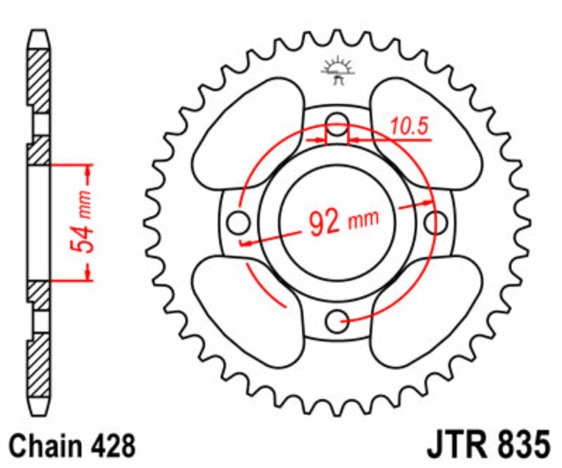Roata dintata JT SPROCKETS JTR835.45 