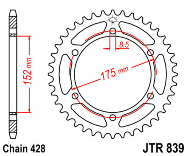 Roata dintata JT SPROCKETS JTR839.57 