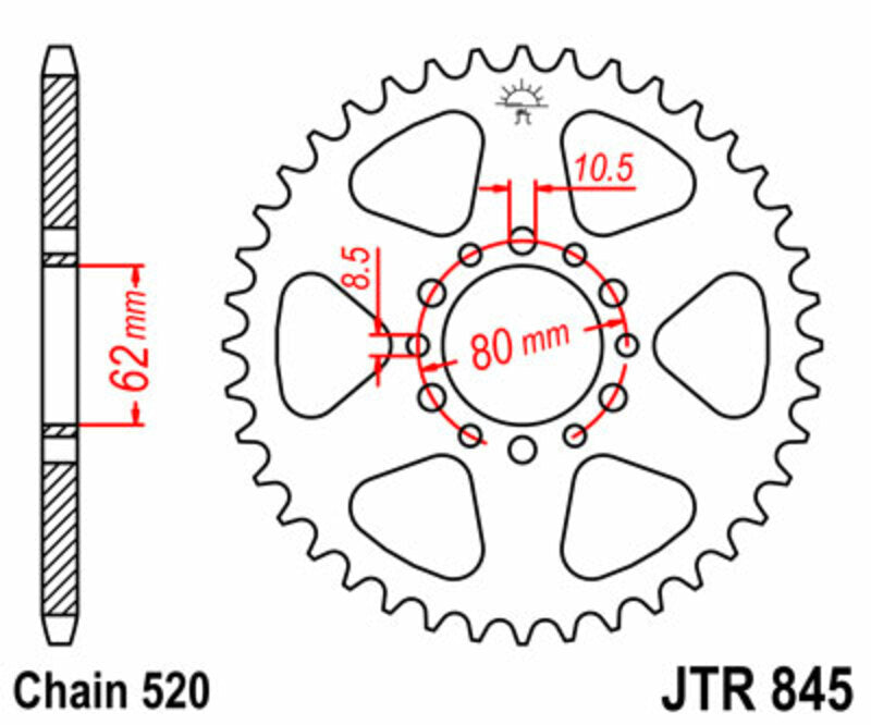 Roata dintata JT SPROCKETS JTR845.45 