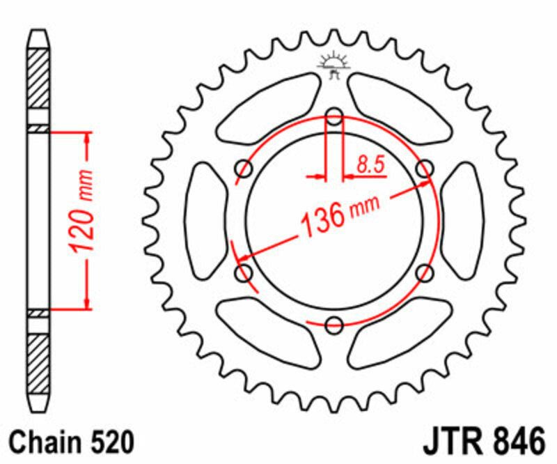 Roata dintata JT SPROCKETS JTR846.45 