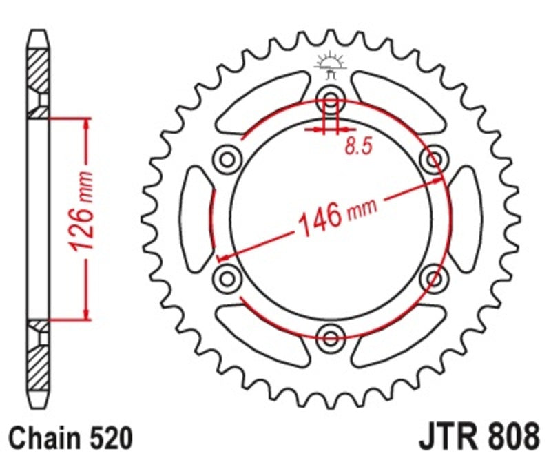 Roata dintata JT SPROCKETS JTR808.51SC 