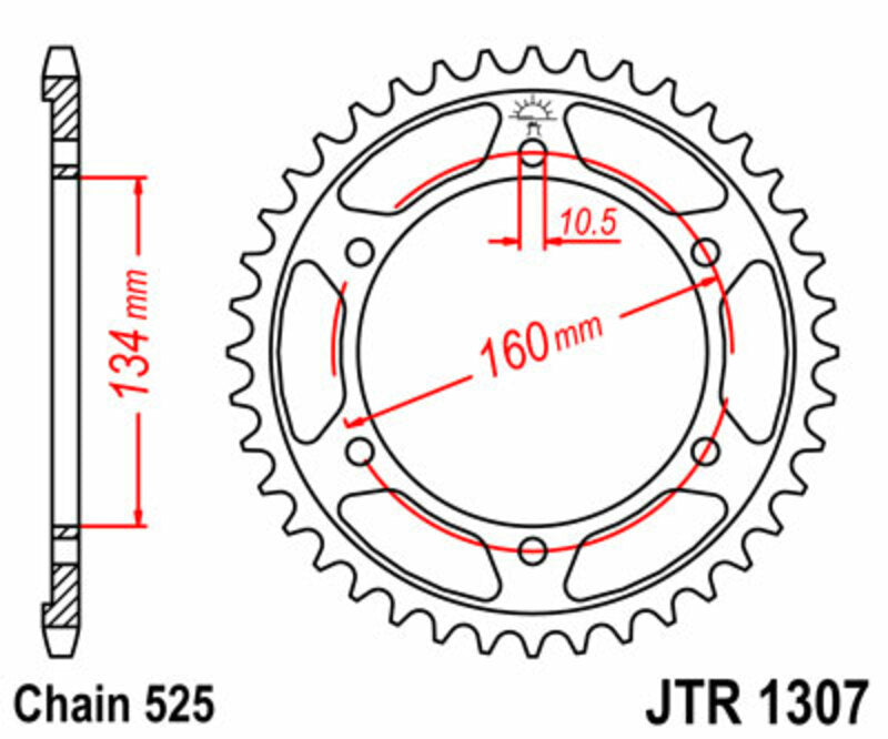 Roata dintata JT SPROCKETS JTR1307.45 