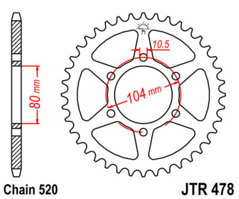 Roata dintata JT SPROCKETS JTR478.45 