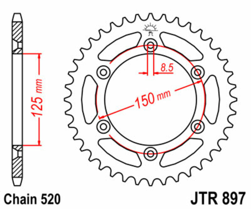 Roata dintata JT SPROCKETS JTR897.38 