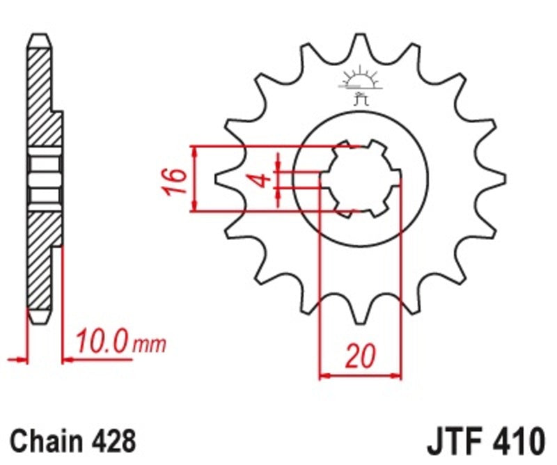 Pinion lant JT SPROCKETS JTF410.16 