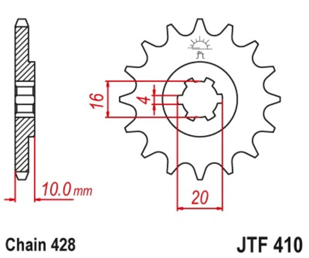 Pinion lant JT SPROCKETS JTF410.16 
