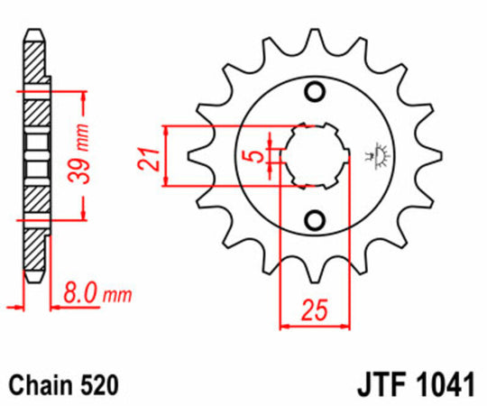 Pinion lant JT SPROCKETS JTF1041.15 