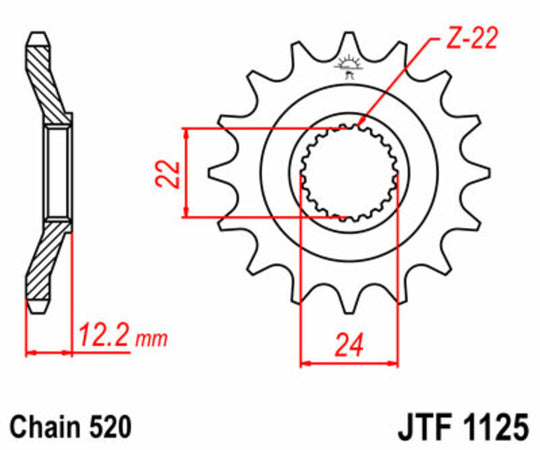 Pinion lant JT SPROCKETS JTF1125.16 