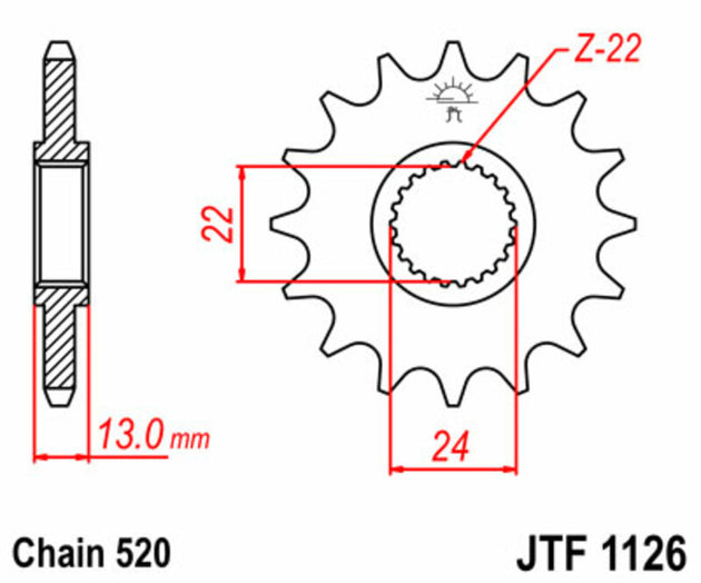 Pinion lant JT SPROCKETS JTF1126.16 