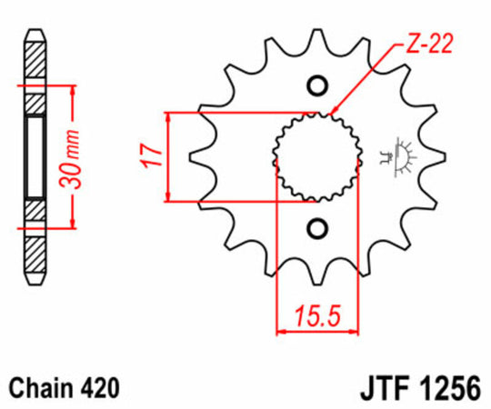 Pinion lant JT SPROCKETS JTF1256.15 