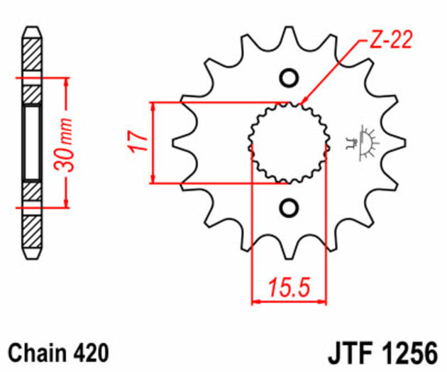Pinion lant JT SPROCKETS JTF1256.15 
