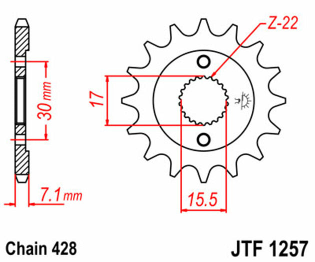 Pinion lant JT SPROCKETS JTF1257.15 