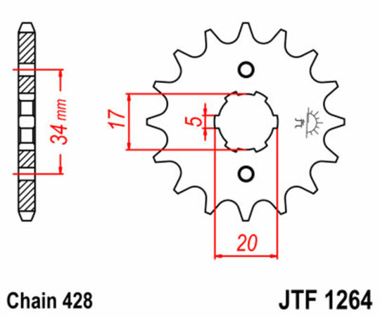 Pinion lant JT SPROCKETS JTF1264.15 