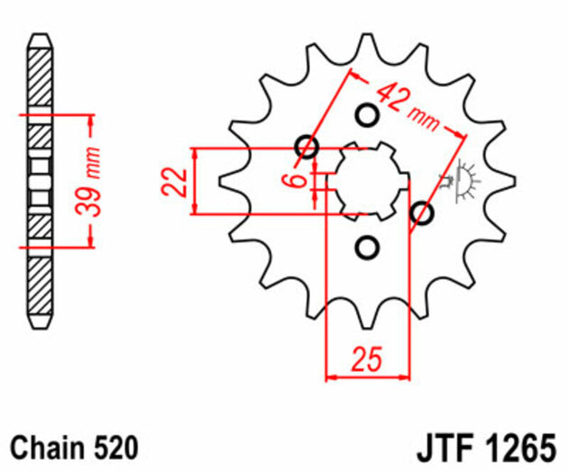 Pinion lant JT SPROCKETS JTF1265.15 