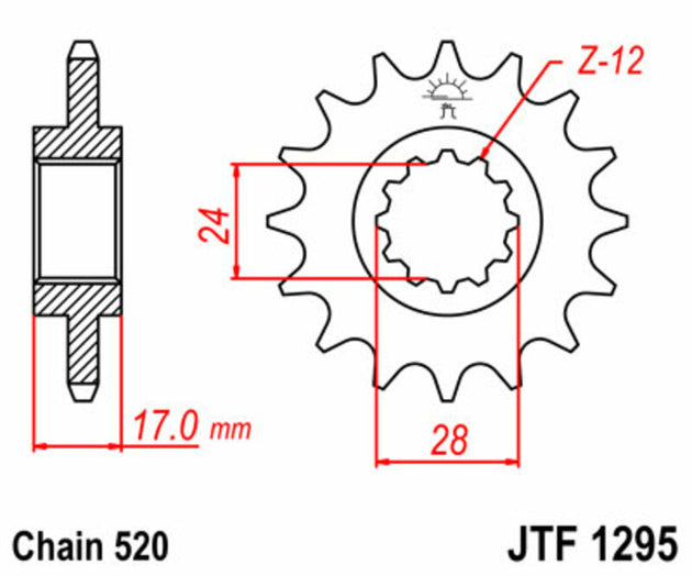 Pinion lant JT SPROCKETS JTF1295.15 
