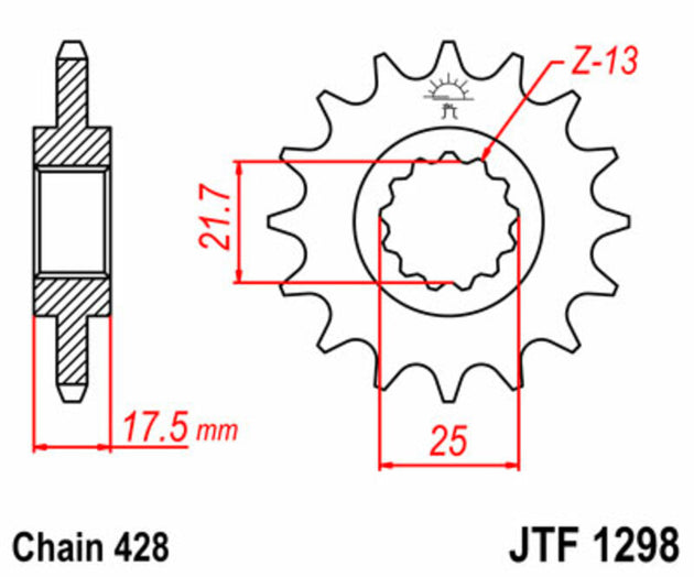 Pinion lant JT SPROCKETS JTF1298.17 