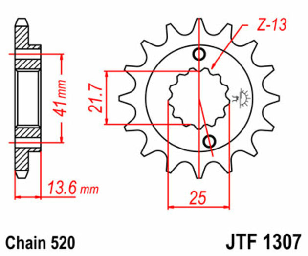 Pinion lant JT SPROCKETS JTF1307.15 