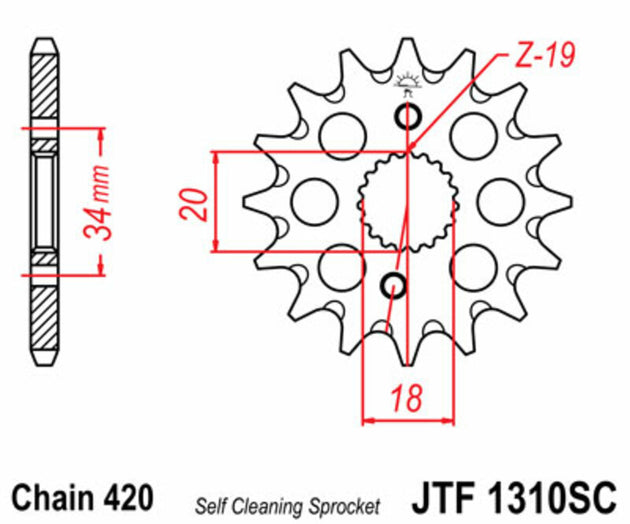 Pinion lant JT SPROCKETS JTF1310.15SC 